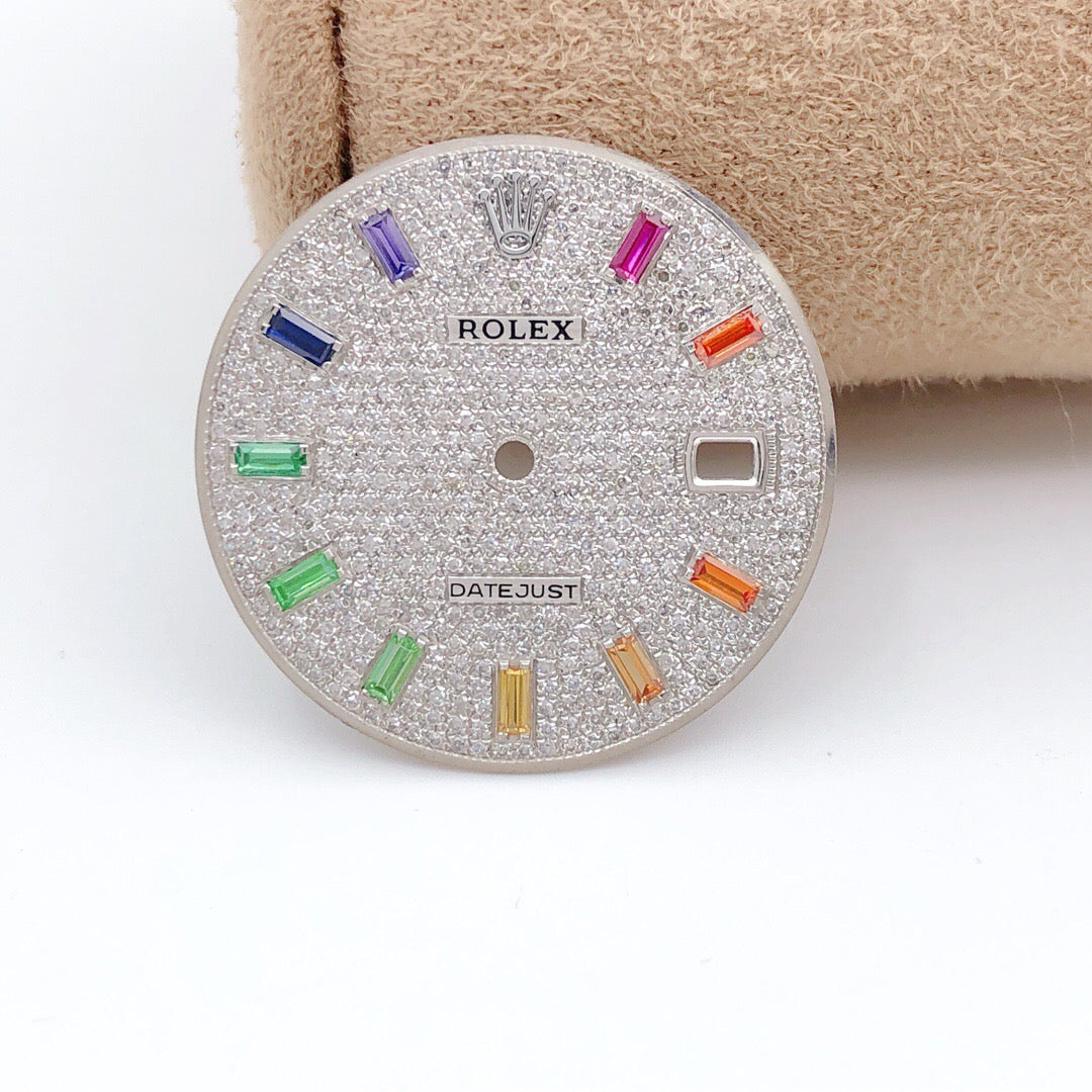 Rolex Date-Just 41 Custom Diamond Dial Gradient Colour Changing Baguette Markers
