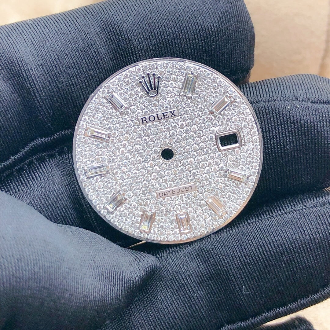 Rolex Date-Just 41 Custom Diamond Dial Baguette Markers