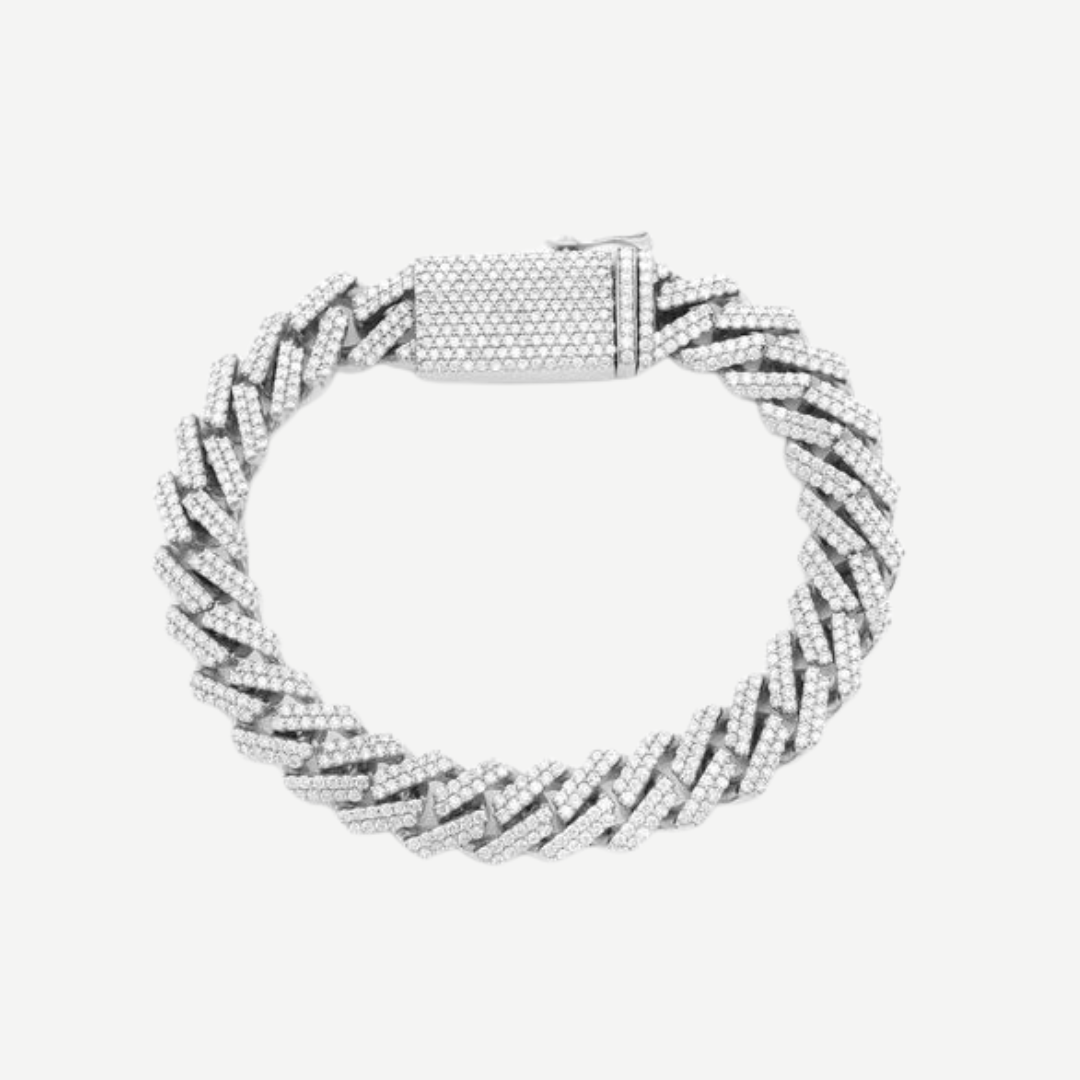 11mm Prong Cuban Link Diamond Bracelet