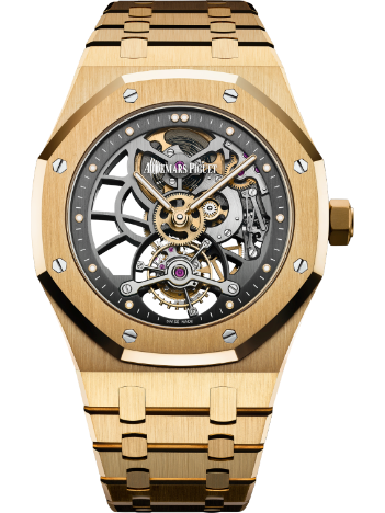 ROYAL OAK TOURBILLON EXTRA-THIN OPENWORKED 41MM 18-CARAT YELLOW GOLD BRACELET SLATE GREY OPENWORKED DIAL 18-CARAT YELLOW GOLD CASE