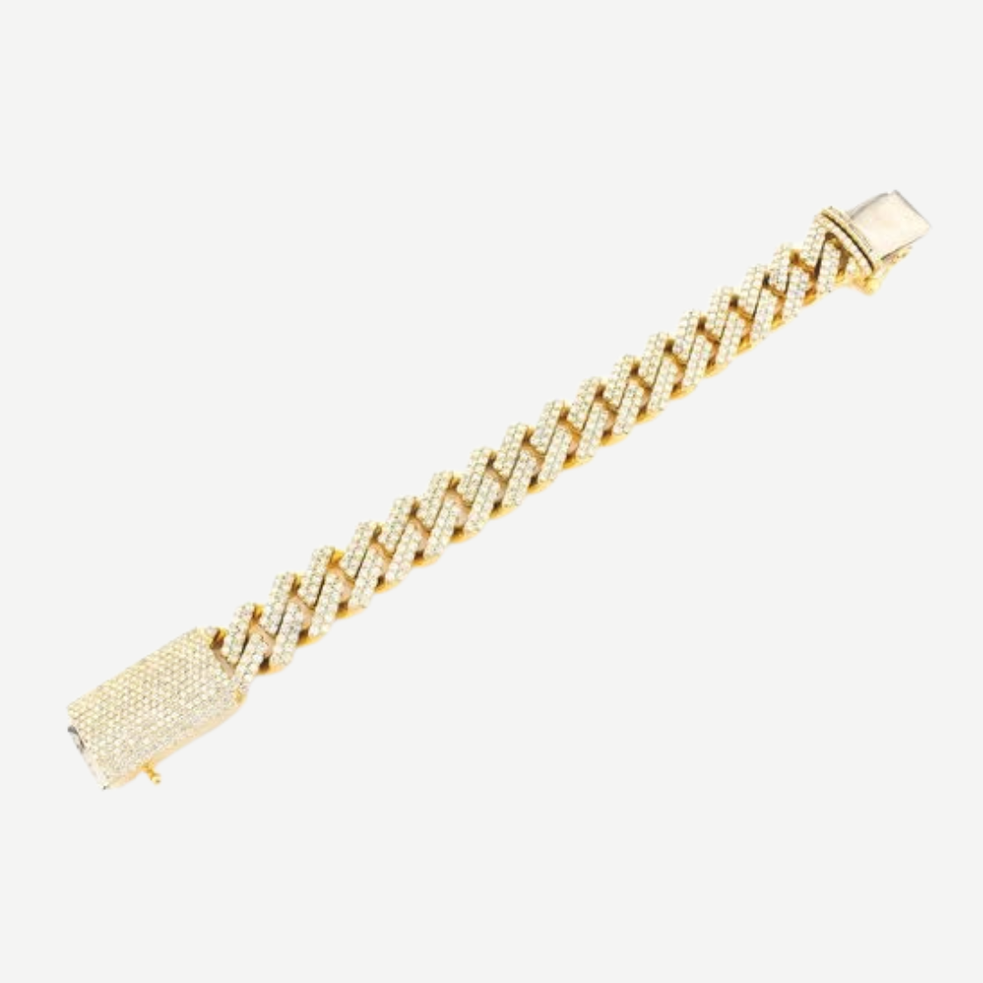 11mm Prong Cuban Link Diamond Bracelet