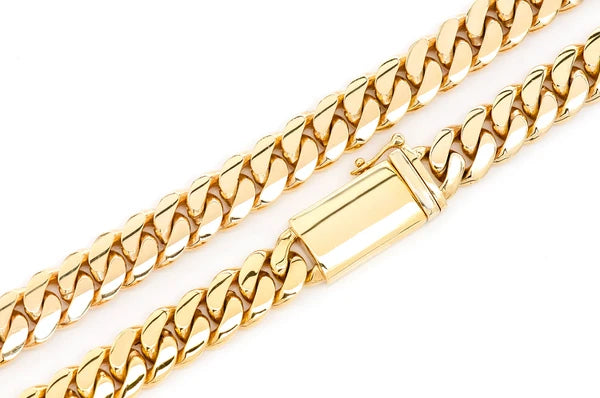 The Diamond Vault 8mm Miami Cuban Gold Chain