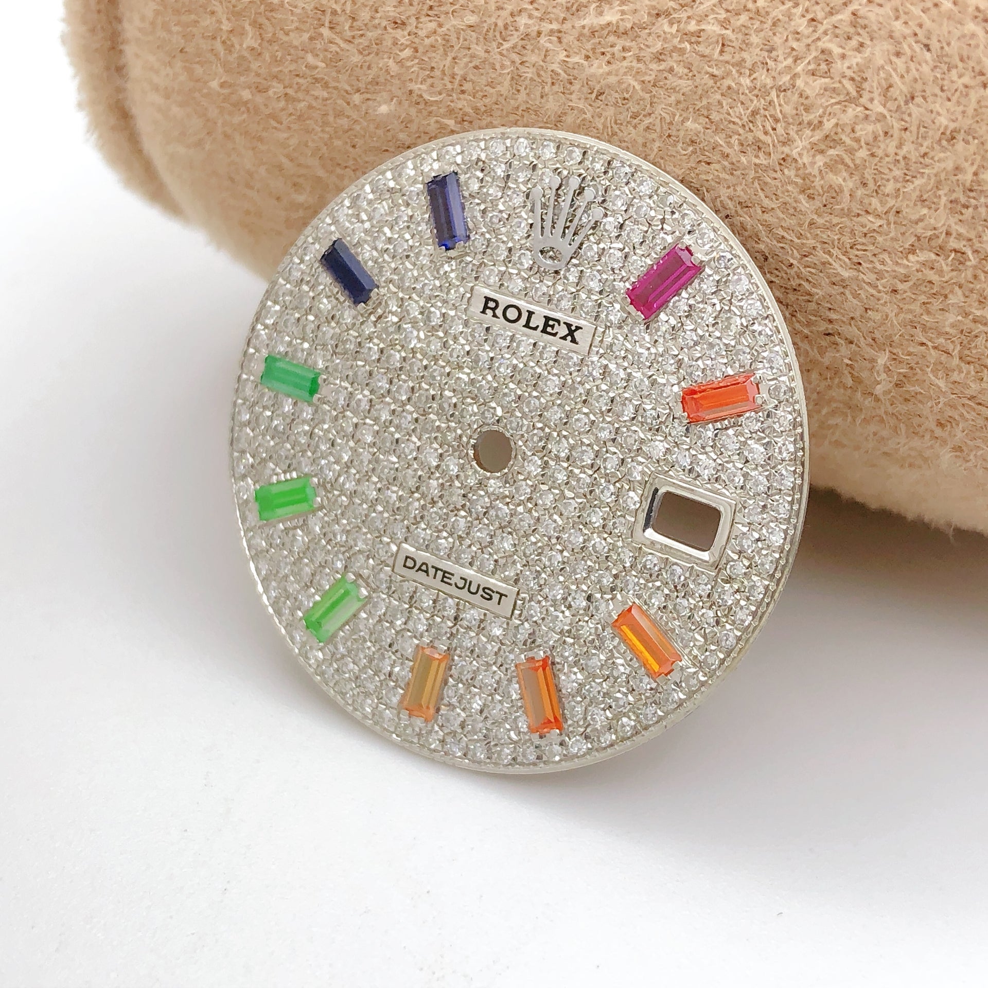 Rolex Date-Just 41 Custom Diamond Dial Gradient Colour Changing Baguette Markers