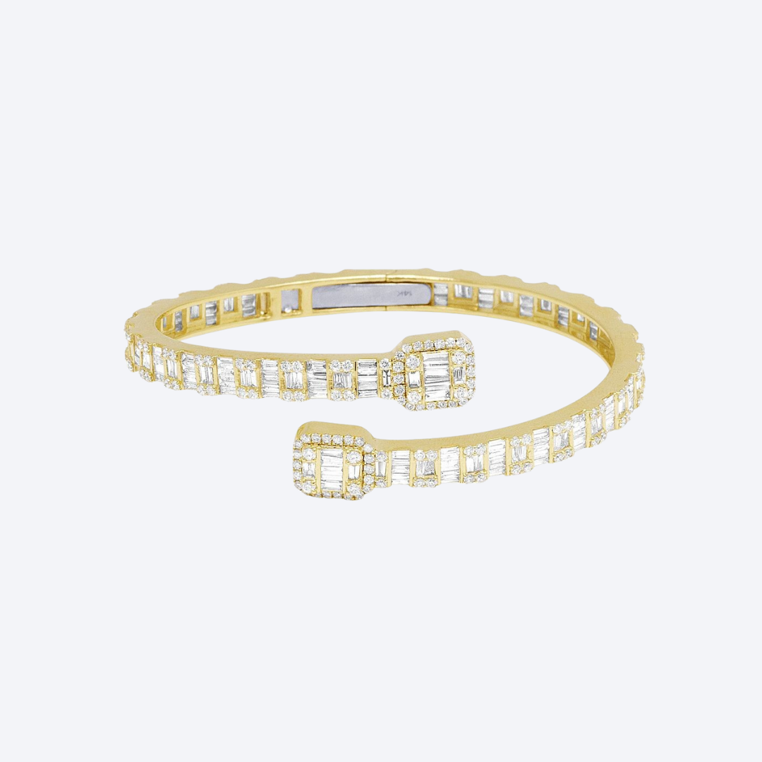 TDV Signature Baguette & Round Diamond Bangle