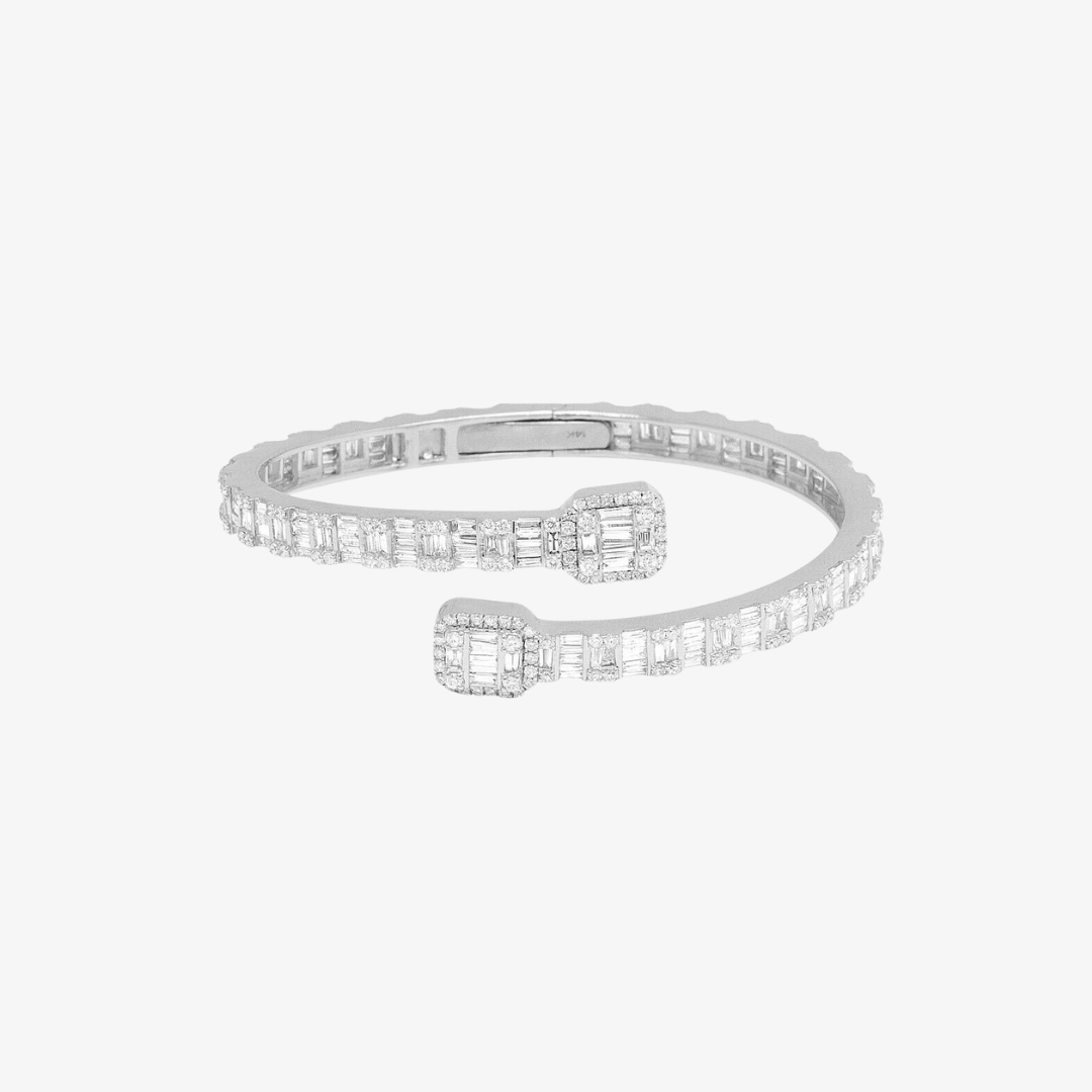 TDV Signature Baguette & Round Diamond Bangle