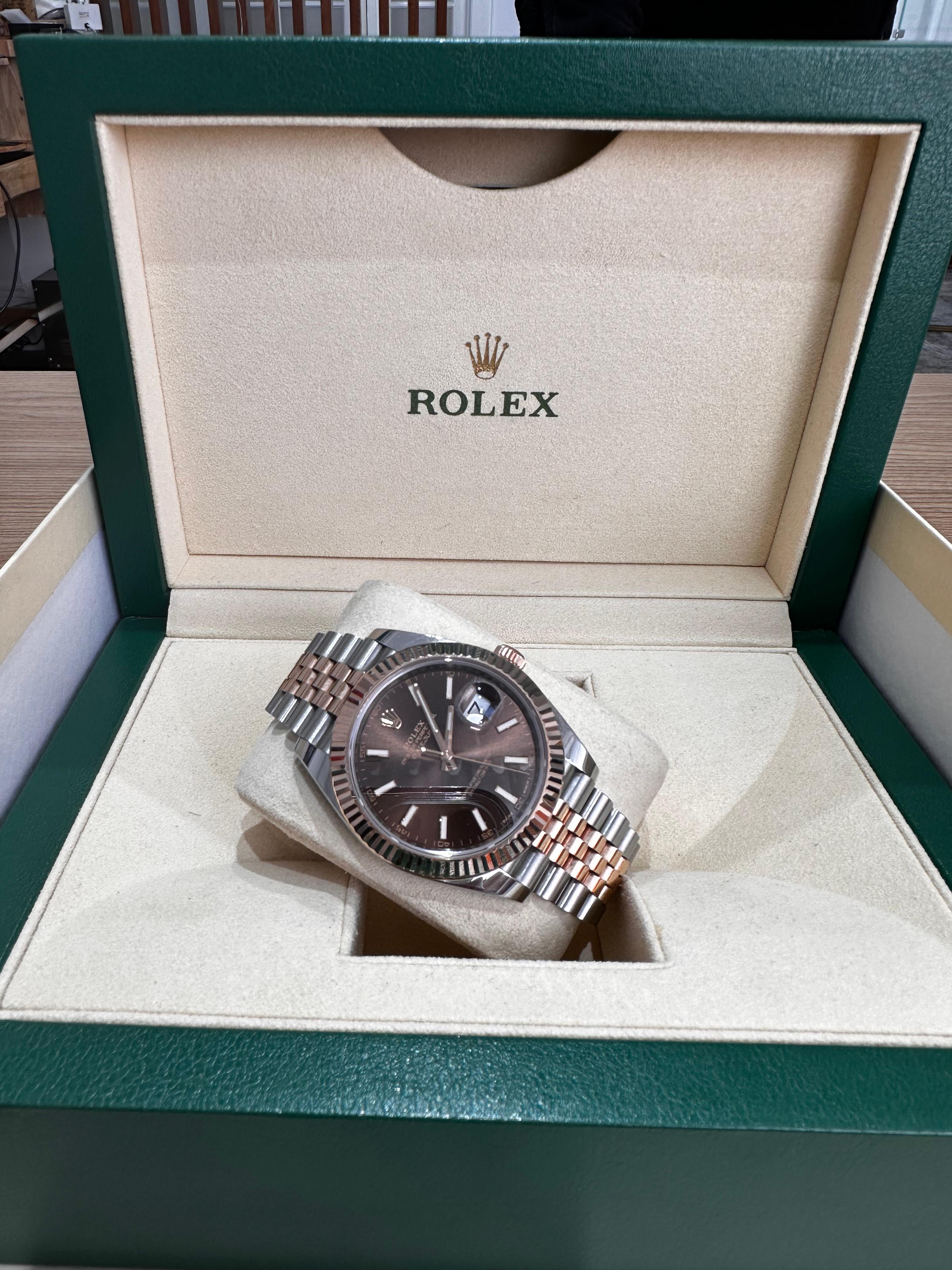 2019 Rolex Datejust 41 Two Tone Rose Gold Fluted Bezel Jubilee