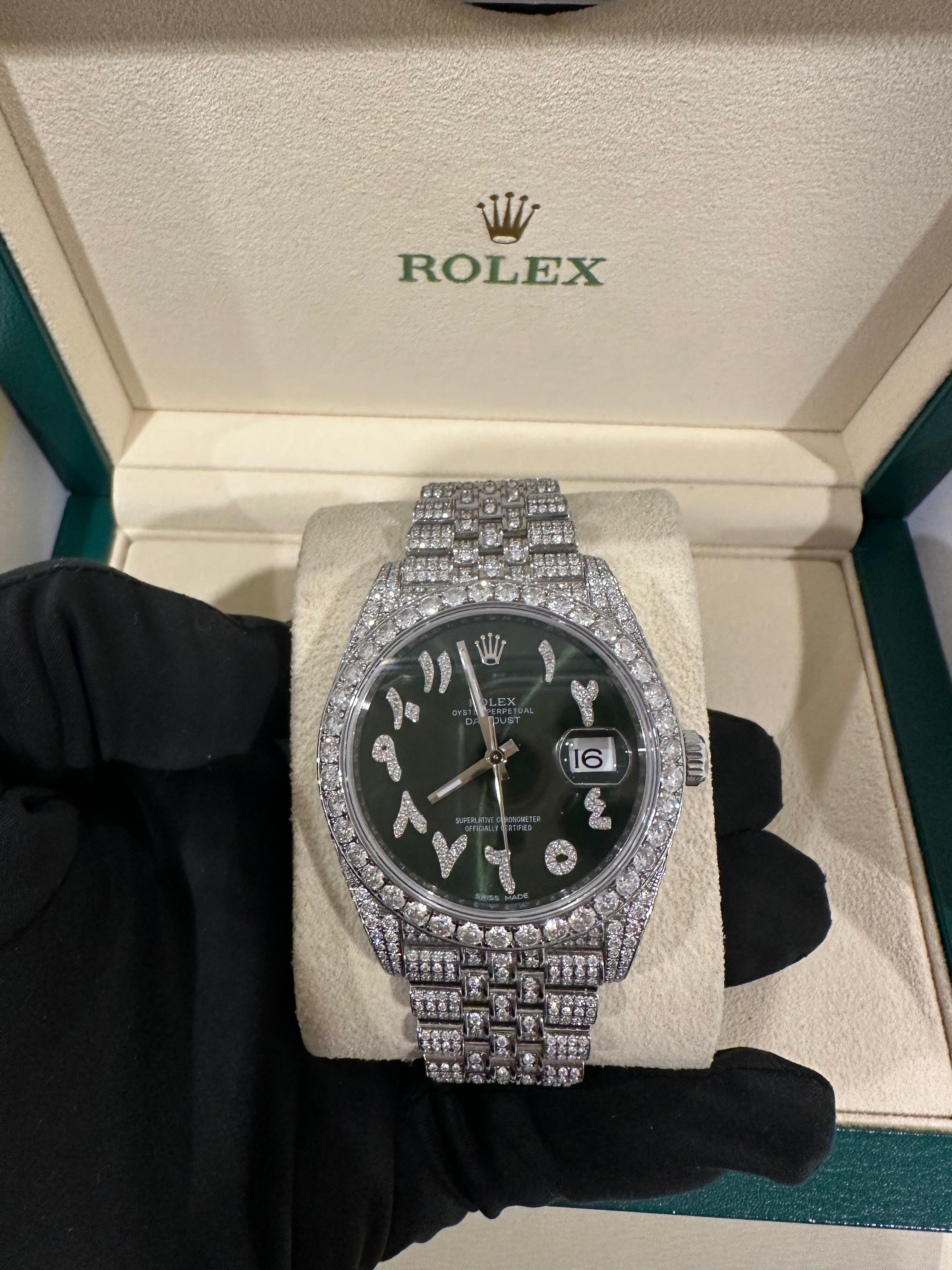 Rolex Datejust 41 Jubilee Bracelet Diamond Set With Emerald Green Dial