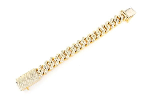 13mm Prong Cuban Link Diamond Bracelet